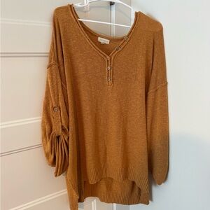 Promesa Tan Button-Up Sweater
